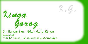 kinga gorog business card